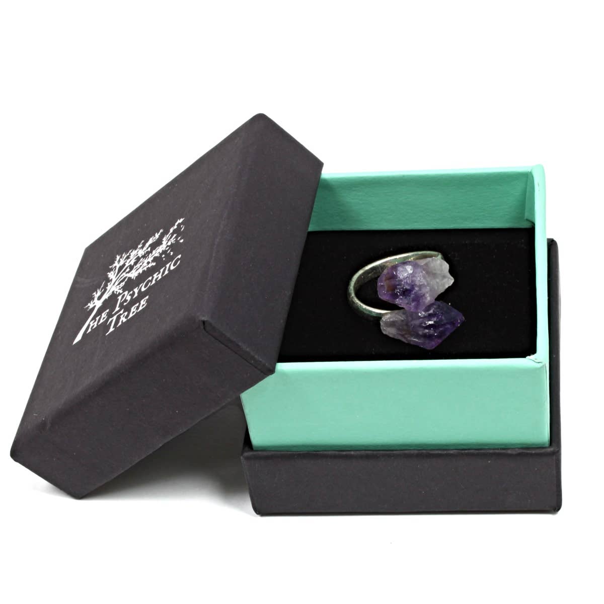 The Psychic Tree – Großhandel Cocktail-/Statement-Ring – Amethyst-Kristall verstellbarer Ring2