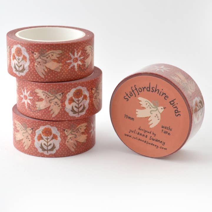 Julianna Swaney - Wholesale Washi Tape - Staffordshire Birds Washi Tape 19mm2