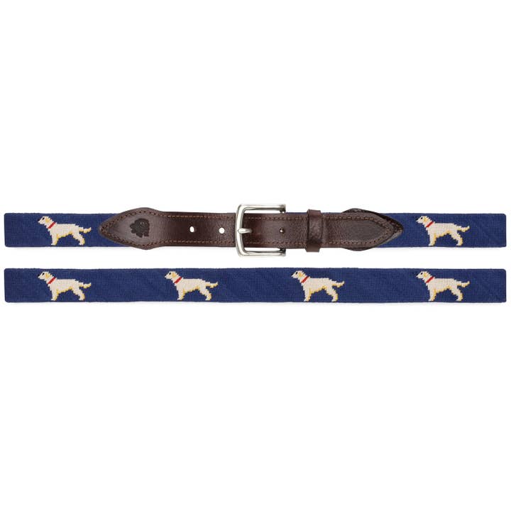 Yellow Lab Needlepoint Belt for wholesale by Good Threads