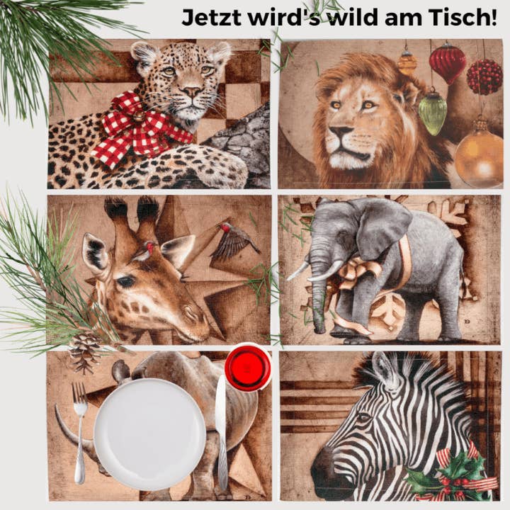 AFRIKA SAFARI ♻️ECO Platzdeckchen (6 Stck) für den Großhandel von Mzansi Trading GmbH