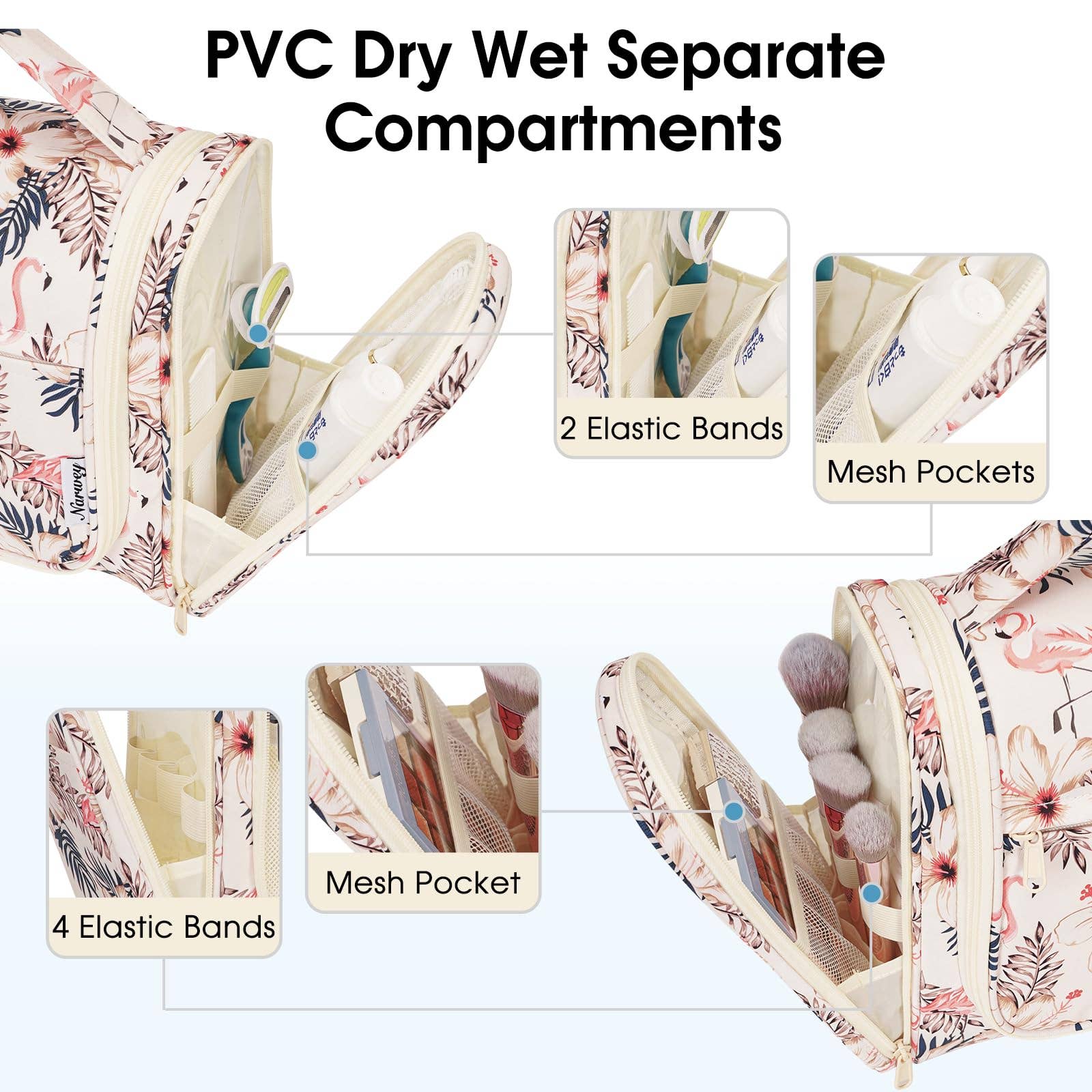 NARWEY INC - Wholesale Toiletry Bag - Women's - Hanging Toiletry Makeup Bag With compartment47