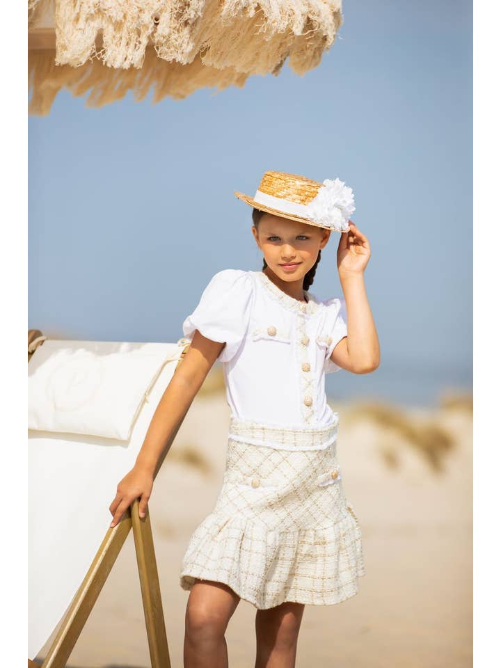 Patachou - Wholesale Skirt - Baby - Girls beige tweed skirt3