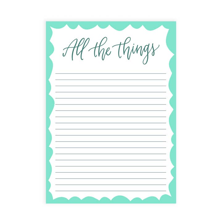 Notepad - All The Things, with Scallop Design for wholesale by Instead of Ashes