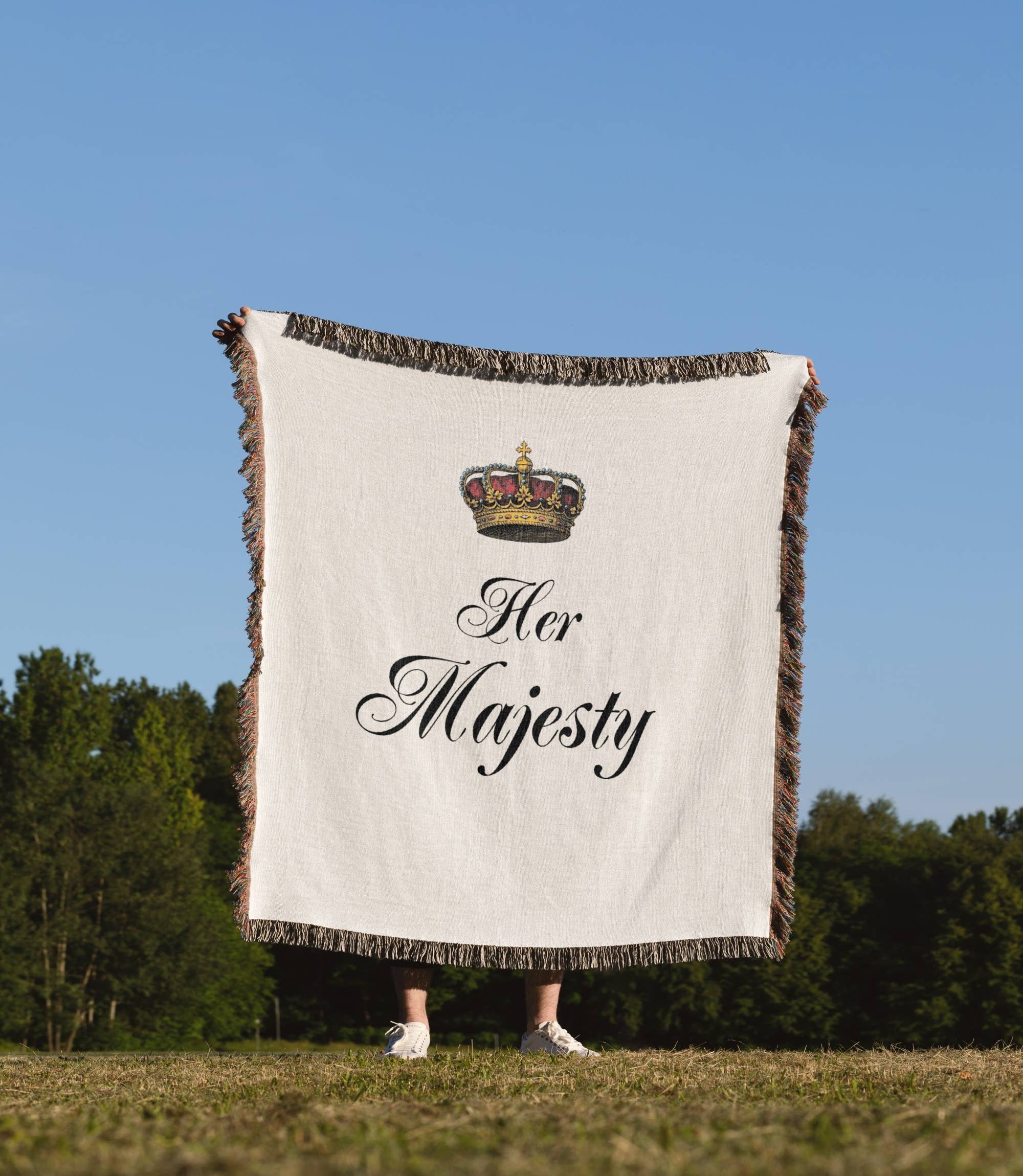 3dRose - Wholesale Throw Blanket - 3dRose, Her Majesty - part of a his and hers mr and mrs couple gift set - funny princess queen fun humor, Blanket1