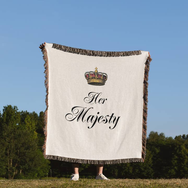 3dRose - Wholesale Throw Blanket - 3dRose, Her Majesty - part of a his and hers mr and mrs couple gift set - funny princess queen fun humor, Blanket1
