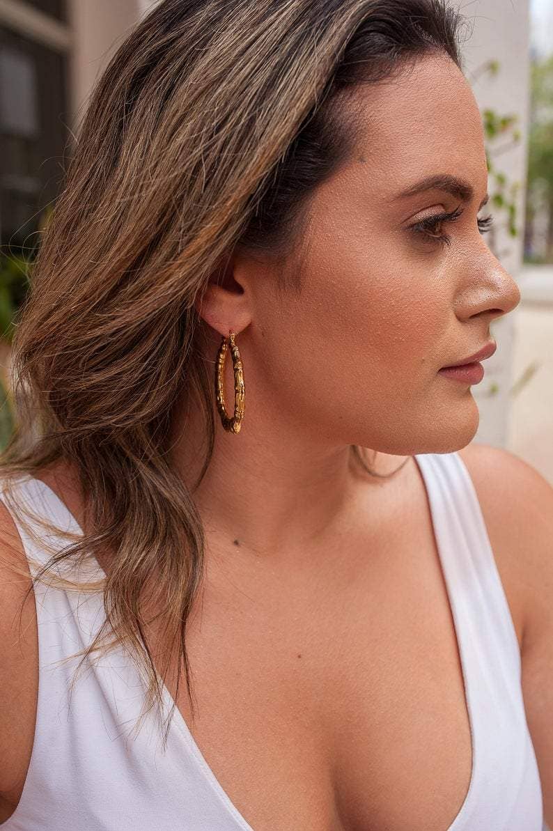 MIA Jewelry – wholesale Hoop earrings – Gold Filled Hoops, Thick Gold Hoop Earrings, Gold Filled Earrings, Gold Hoop Earrings, Gold Filled Bamboo Earrings, Gold Earring Hoop (K44)1
