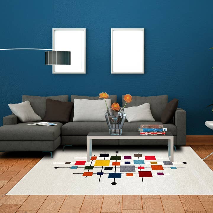 multicoloured DOURTA Oeko tex lounge rug for wholesale on Faire1