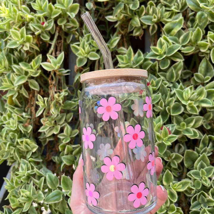 Verre Bikini Bottom Flowers, 16 oz pour la vente par Danielle's Dazzled Gifts