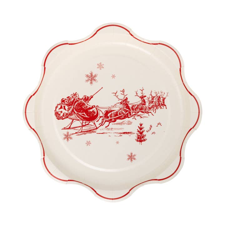 My Mind’s Eye - Wholesale Disposable Plate - WNT1240 - Red Vintage Line Art Plates3
