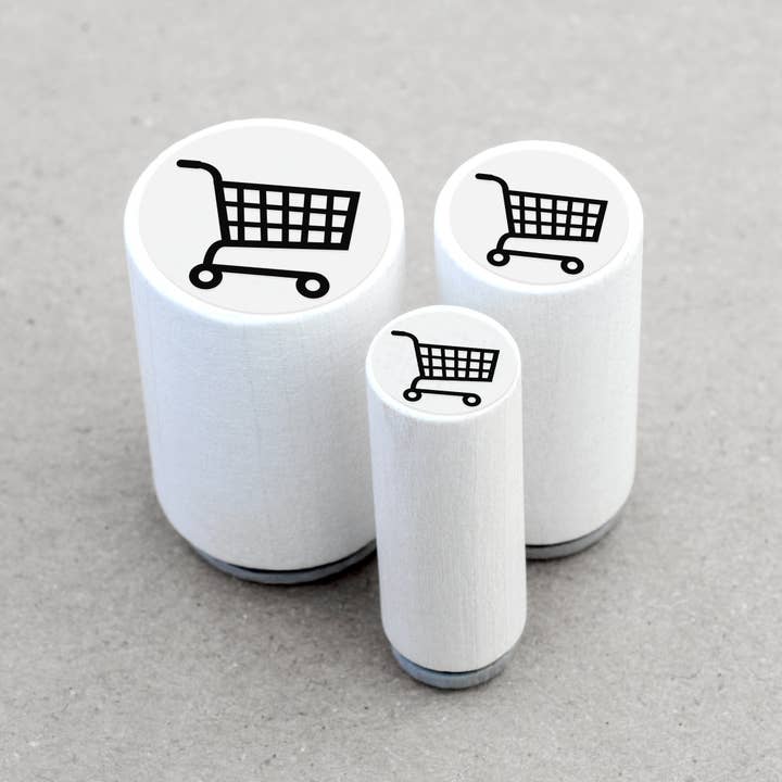 Merry and Bright - Wholesale Rubber/Decorative Stamp - Mini stamp shopping cart1