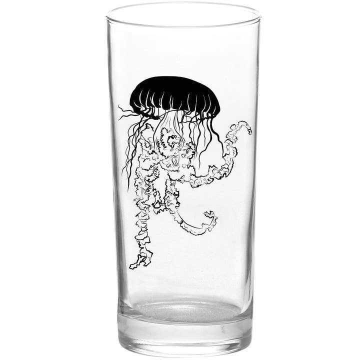 Jellyfish Serie Zwart - Vogue 15oz Highball Collinsglas voor wholesale door Salty Raven Glassware