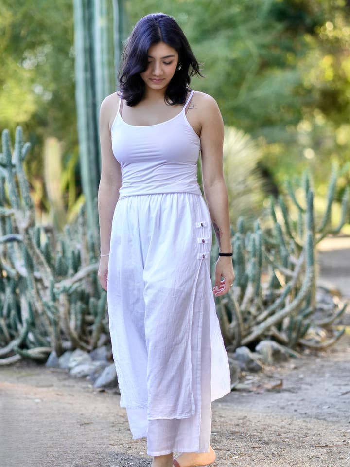 Ctn Gaze Schichtige Hose Weiß OS für den Großhandel von Dolma