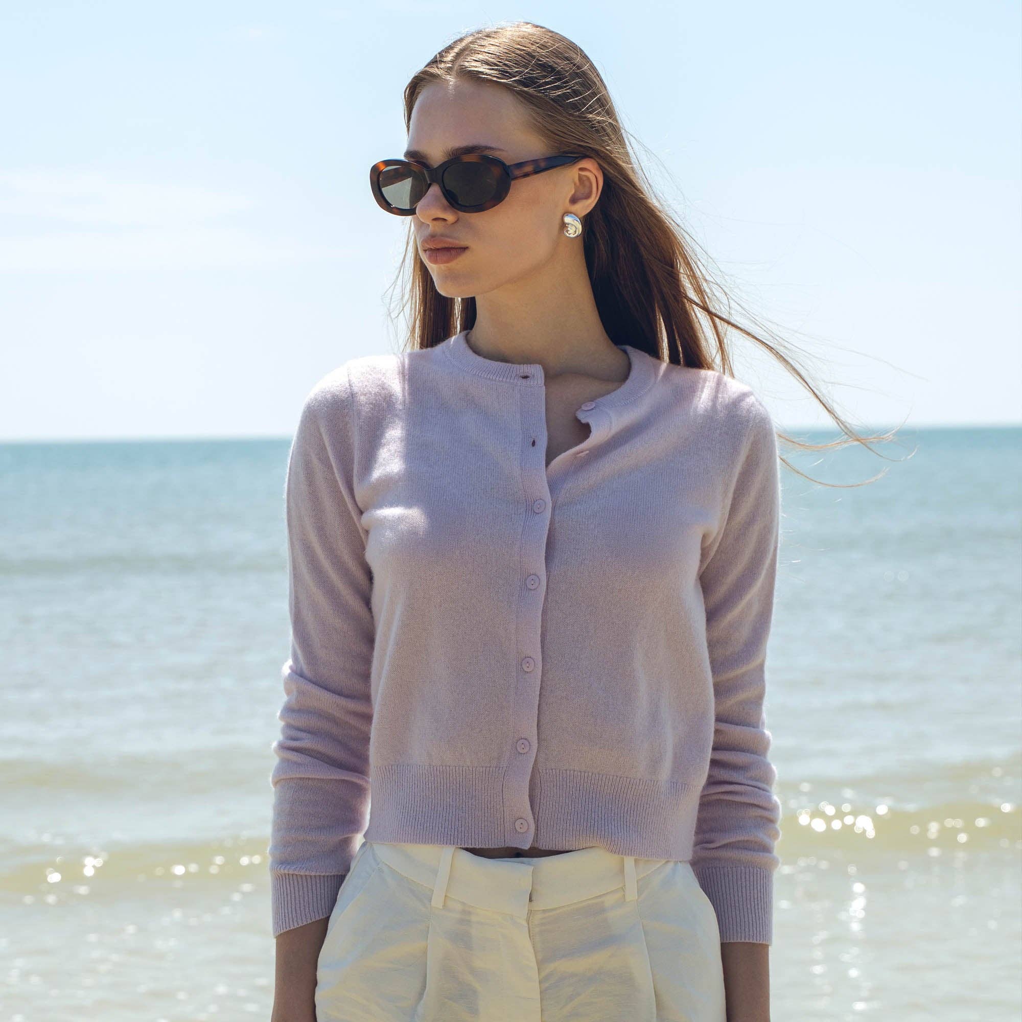 Italic - Wholesale Cardigan - Women's - Sadie Cashmere Crew Cardigan19