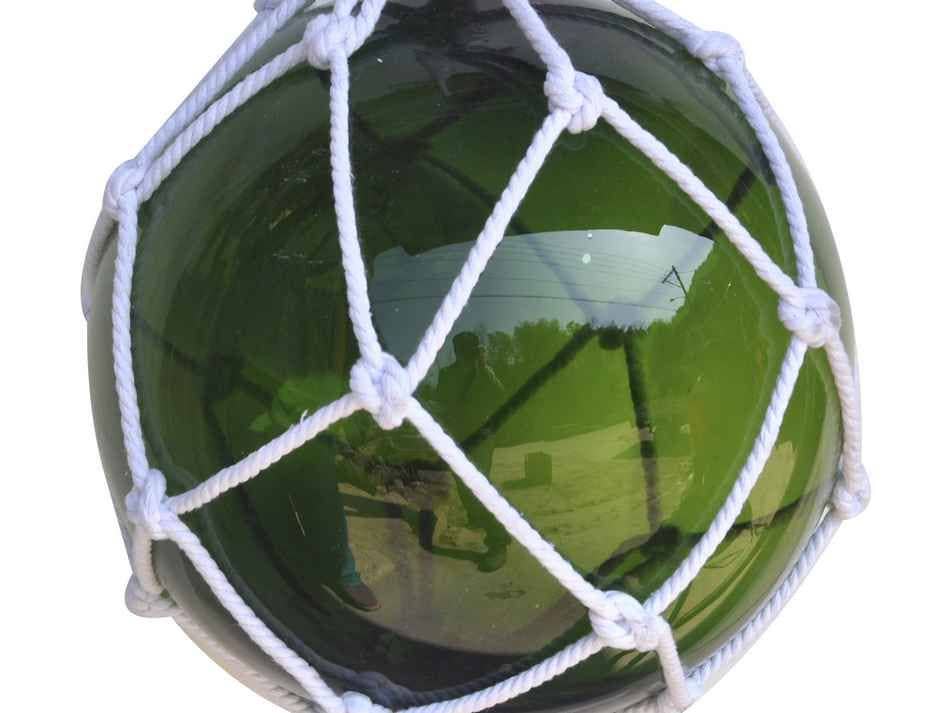 Wholesale Yellow Japanese Glass Ball Fishing Float With Brown Netting  Decoration 12in - Hampton Nautical