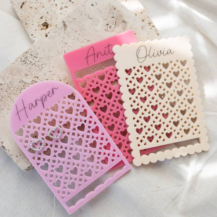 Heart Earring Holder Valentine’s & Galentine’s Gift for teen for wholesale by Etchedoccasionsshop