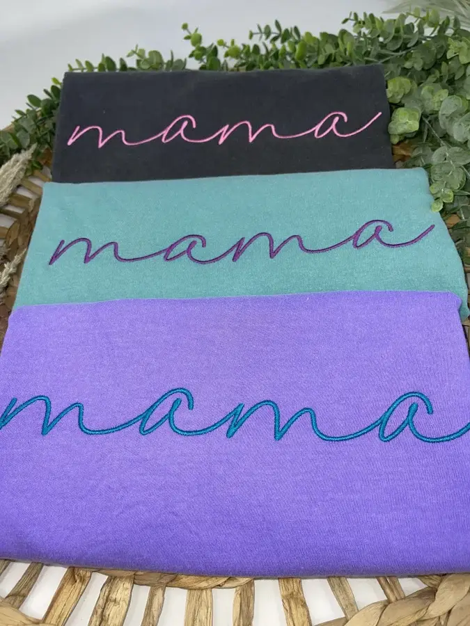 1/2 Penny Wholesale - Wholesale T-Shirt - Women's - Mama Embroidered Tee  (3 Color Choices)1