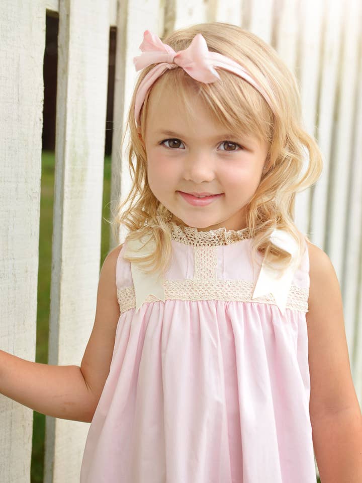 Posh Pickle - Wholesale Dress - Kids - Cambridge Pink Sleeveless Heirloom Dress1