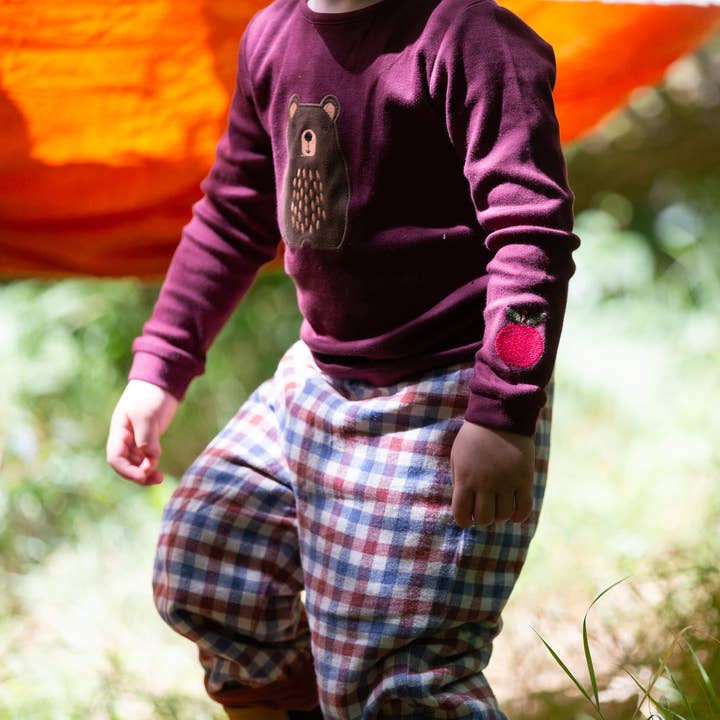 Brown Teddy Bear Applique Long Sleeve T-Shirt for wholesale on Faire1