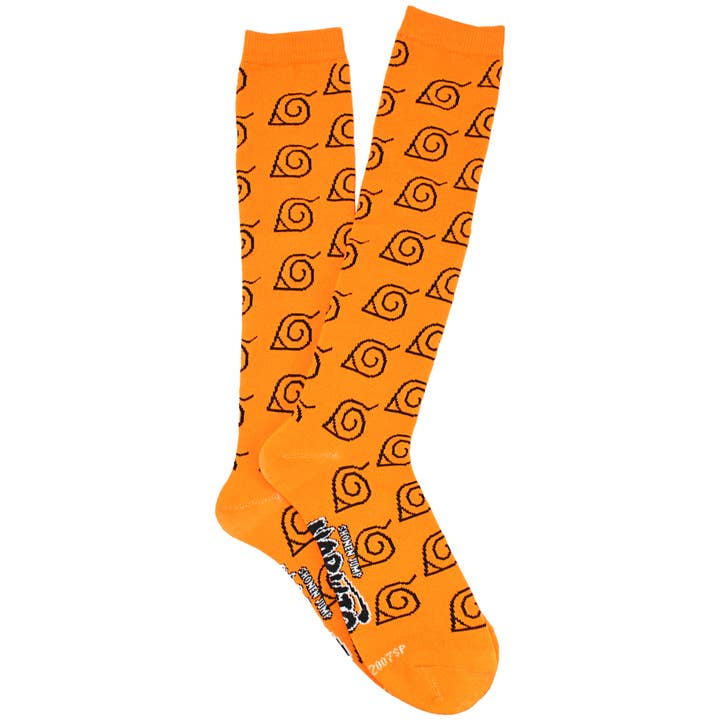 Chaussettes hautes Naruto Shippuden à imprimé feuilles cachées pour la vente par Everything Legwear