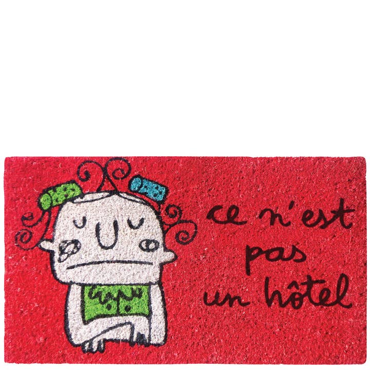 Doormat “ce n'est pas un hotel” red for wholesale by Laroom
