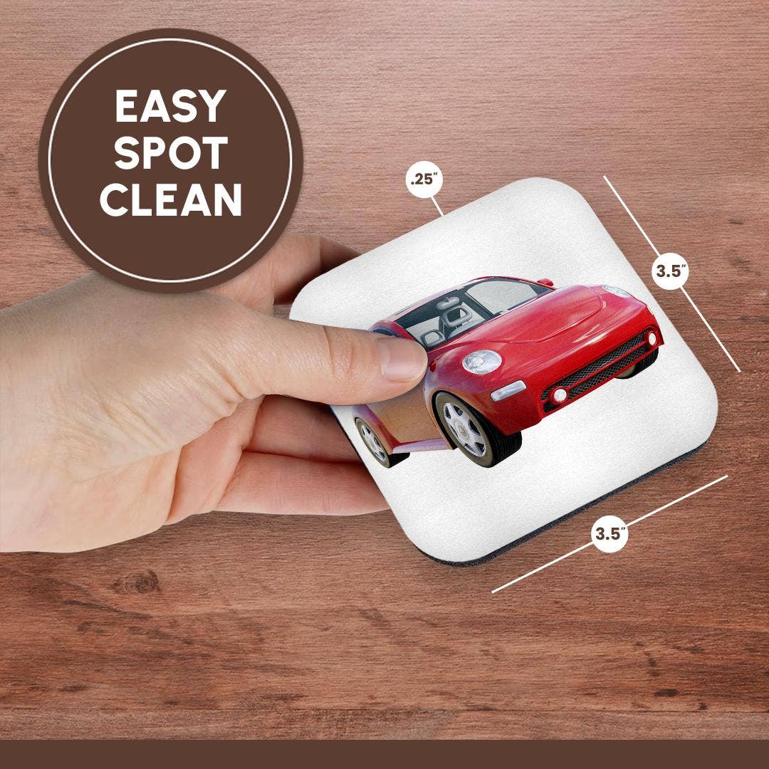 3dRose - Venta al por mayor Posavasos - 3dRose, Coche Euro Rojo, Posavasos13