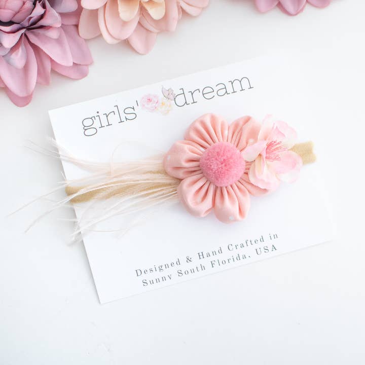 Diadema con flores, diadema de nylon, diadema, diadema para bebés para venta al por mayor de Girls' Dream