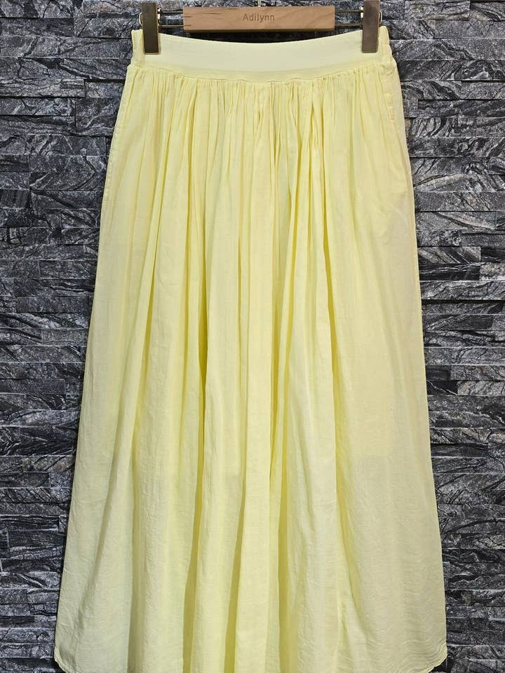 Langer Baumwollrock, elastischer Bund, zwei Taschen 7011U Ja für den Großhandel von Adilynn DAYMENTEX