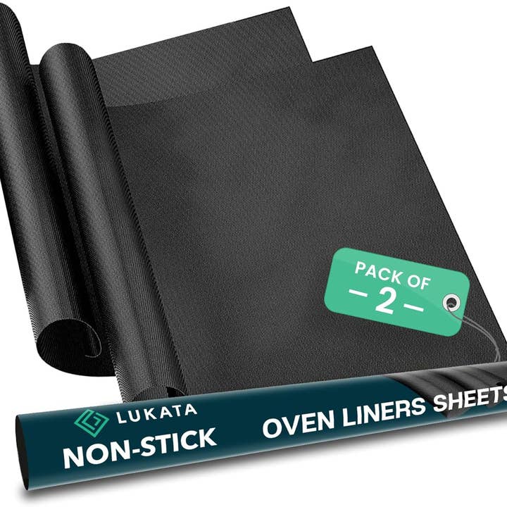 Large Oven Liners for Bottom of Oven - 2 Pack Heavy Duty Teflon Sheet for Gas Electric and Fan Assisted Ovens - Reusable Non-Stick Baking Mats 50x40cm for wholesale by Lukata LTD
