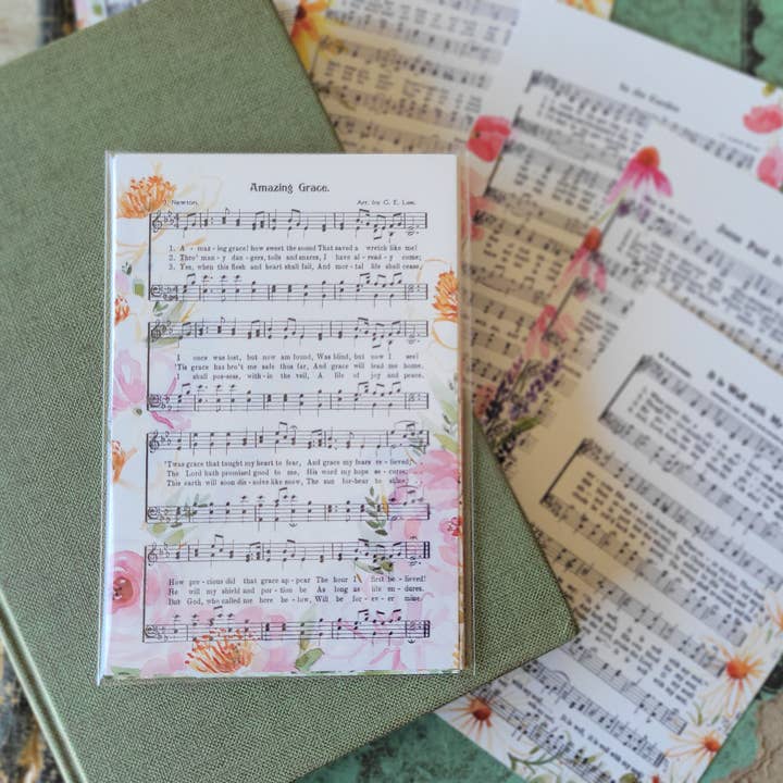 Förpackad uppsättning med 5 akvarellvykort med psalmer, #4 för wholesale av Marydean Draws