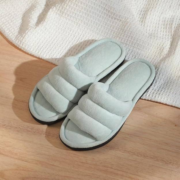 Roxoni - Vente Chaussons – femme - Pantoufles luxueuses en polaire corail - Haut rembourré en coton unique5