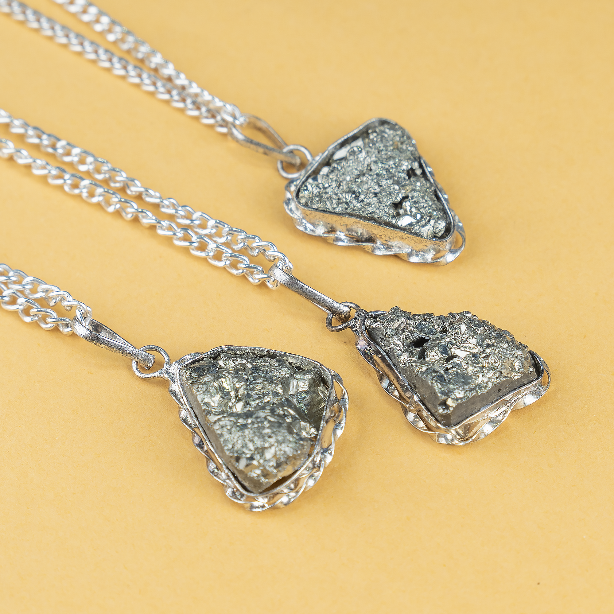 Soothing Crystals - Wholesale Pendant/Charm Necklace - Crystal Pendant | Pyrite Pendant | Wealth & Protection1