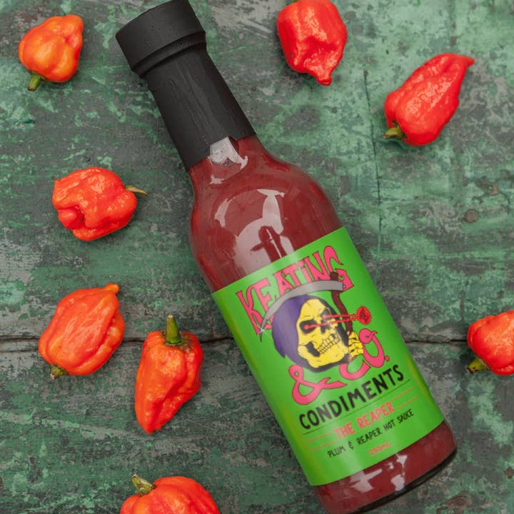 The Reaper (Queen Garnet Plum & Carolina Reaper Hot Sauce) for wholesale by Keating and Co Condiments