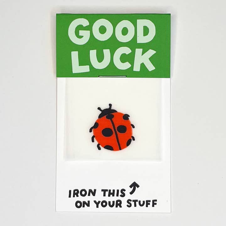 Hot Dang Press - Wholesale Everyday Greeting Card - Good Luck Ladybug L'il Something Iron-On Card