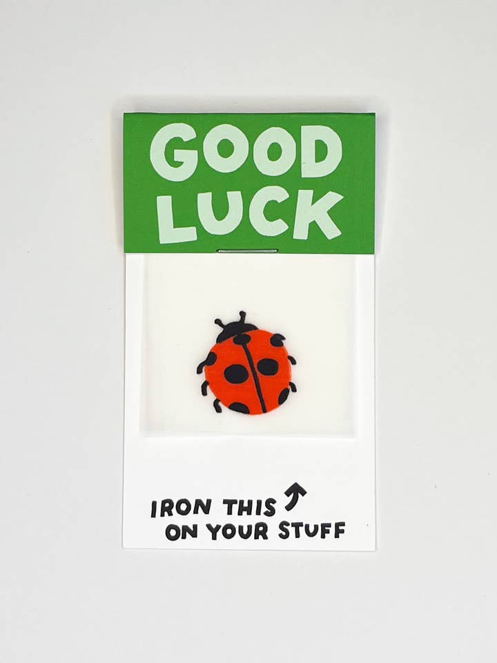 Good Luck Ladybug L'il Something Iron-On Card for wholesale by Hot Dang Press
