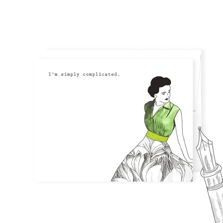I'm Simply Complicated - Greeting Card for wholesale by Dry Wit Goods