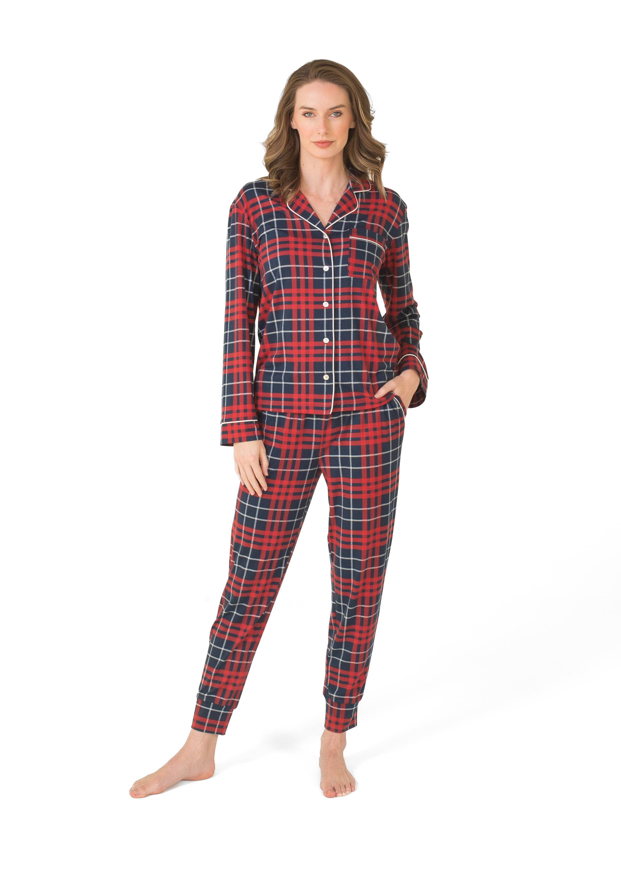 LATTELOVE - Wholesale Sleepwear Set - Women's - LS NOTCH COLLAR TOP & JOGGER PAJAMA GIFT SET8