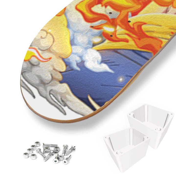 SkateboardArtsy - Wholesale Wall Accent - One Piece Anime | Monkey D. Luffy Red Hawk | 3-piece Skateboard Wall Art