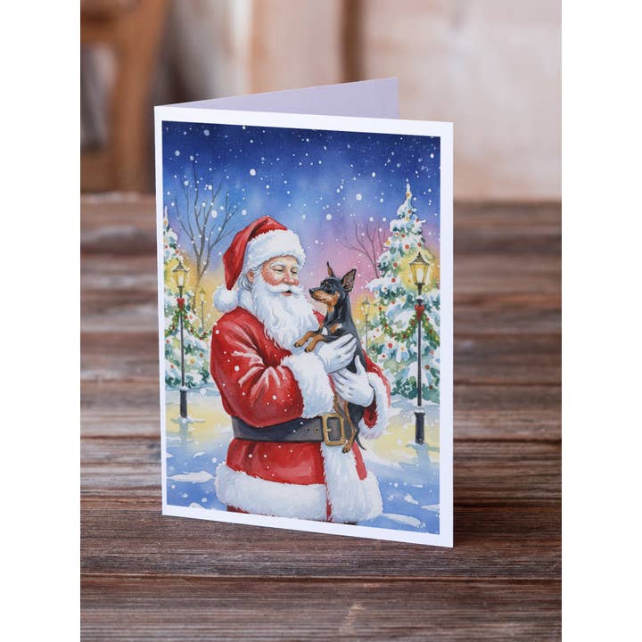 Miniature Pinscher with Santa Claus Cards FNT1058 for wholesale by Caroline's Treasures