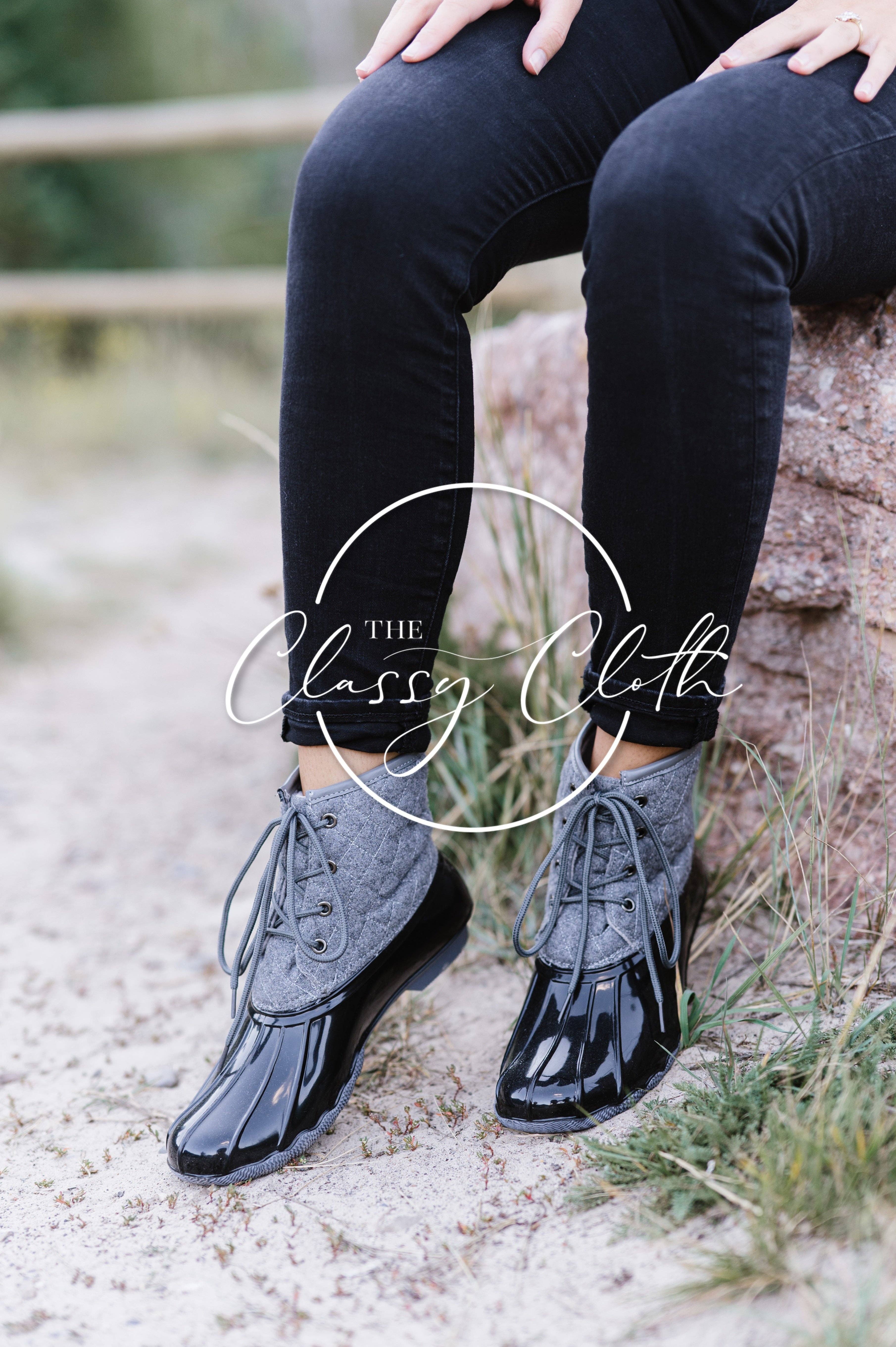 The Classy Cloth WS - Venta al por mayor Botas de agua - Mujer - Botas de pato Danielle - gris acolchado RTS1