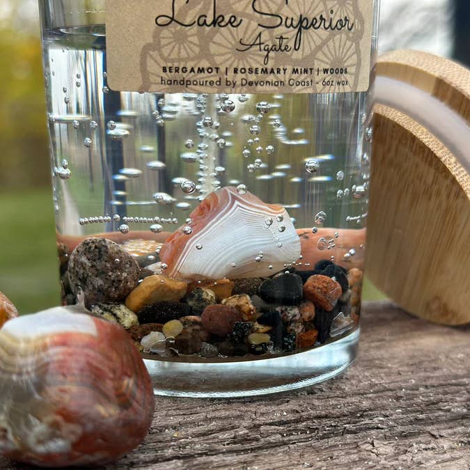 Devonian Coast - Wholesale Novelty Candle - Lake Superior Agate Gel Candle – Medium 6oz Wax2