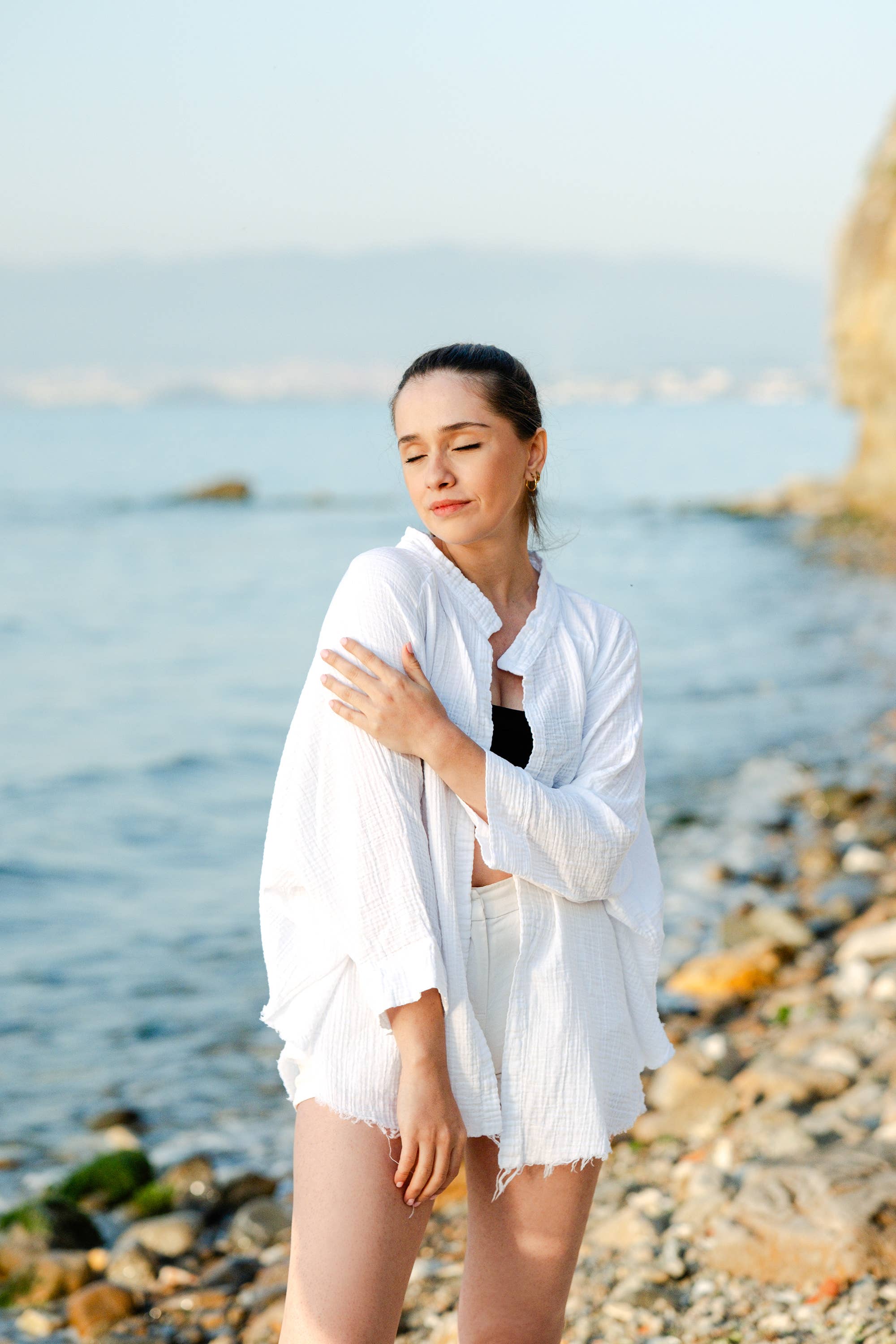 Moa – wholesale Kimono – Women's – Black Evil Eye Muslin Kimono Robe / Poncho 11