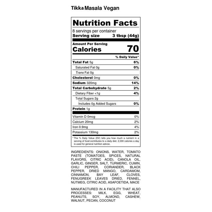 Bebe's All Natural - Vendita all'ingrosso Salse - Bebe's All Natural - Tikka Masala Vegan - 12,5 oz/350 grammi
