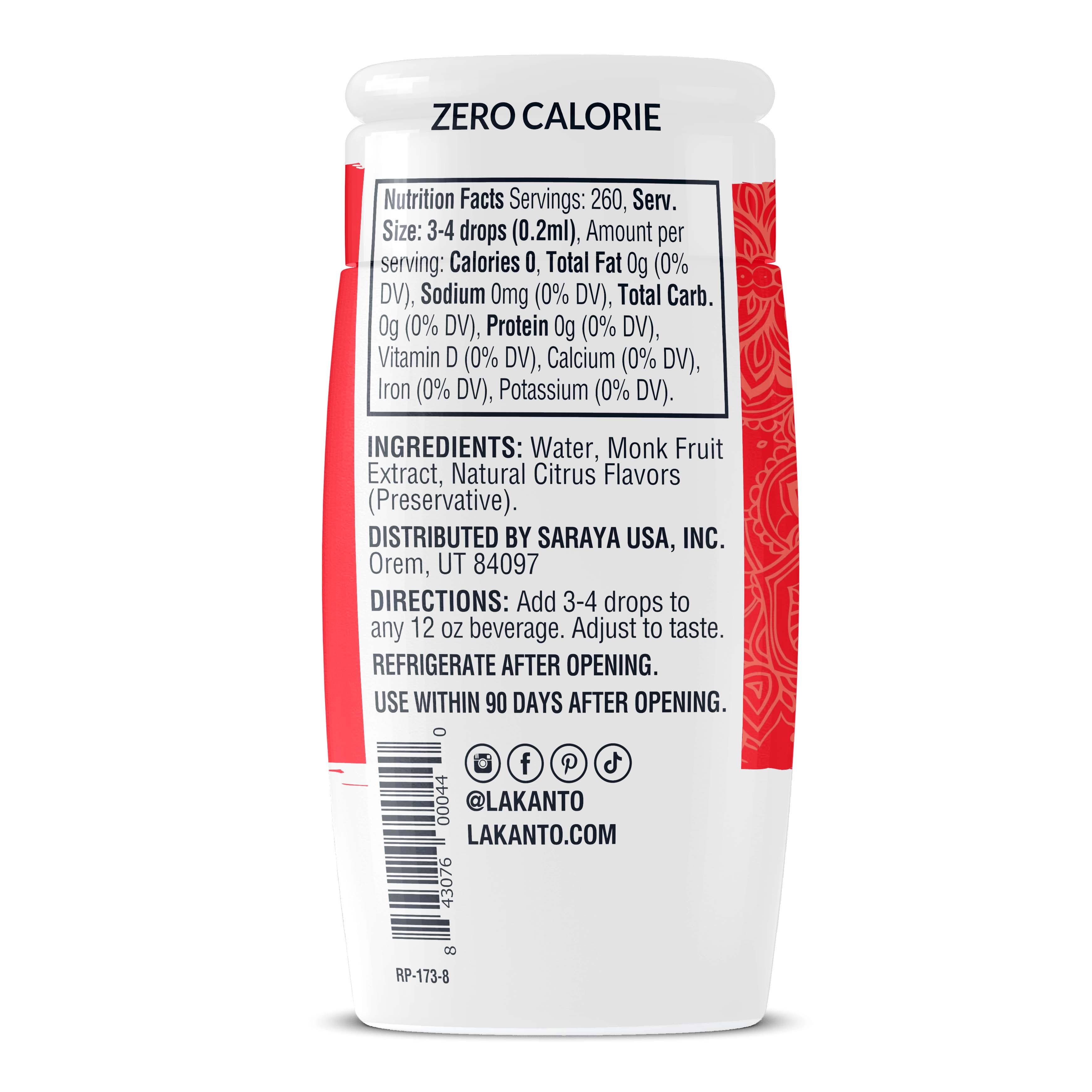 Lakanto - Wholesale Sugar/Sweetener - Lakanto Monk Fruit Extract Drops - Original 1.76 fl oz1