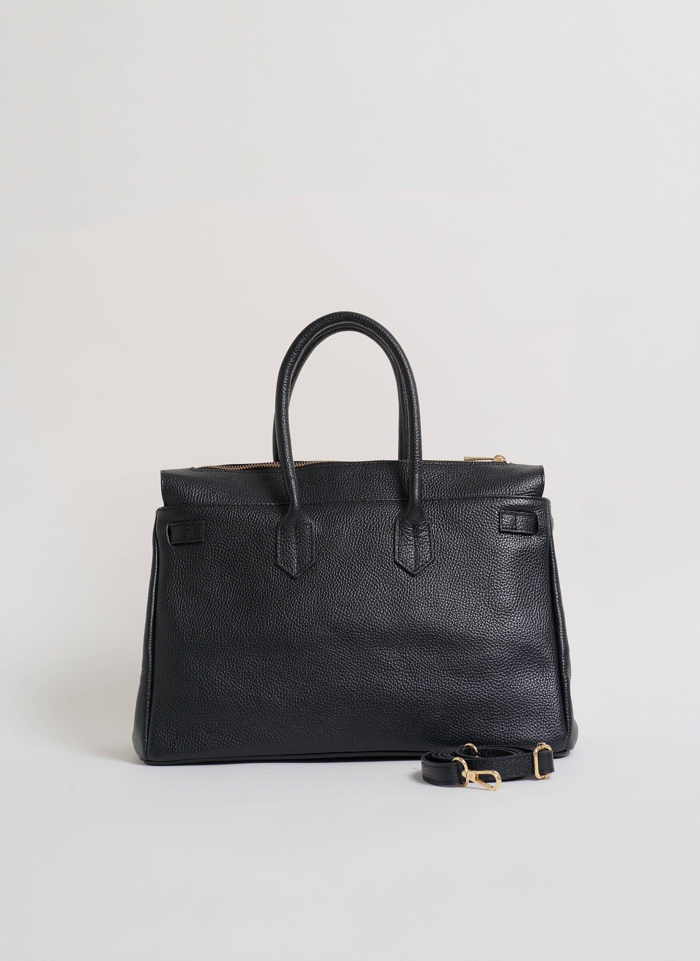Voemièn - Wholesale Top Handle Bag - Women's - Elizabeth Bag in Black Togo Leather3