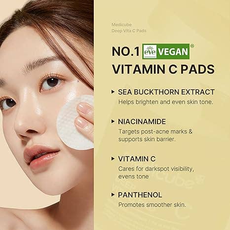 KPurity - Wholesale Facial Toner - Medicube Deep Vita C Facial Toner Pads, Vitamin Hydration & Exfoliation, Radiant Skin Support, 70 Sheets6