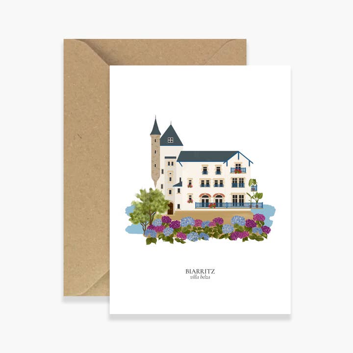 Maison Célestine - Venta al por mayor Tarjetas de felicitación - Mapa Biarritz, Villa Belza