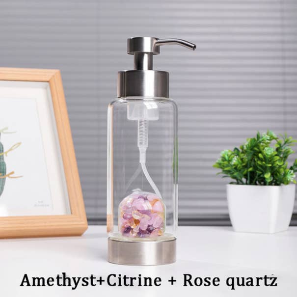 Crystolver (We Cover All Import Fees) - Wholesale Soap dispenser - Natural Crystal Glass Bottle for Shampoo3