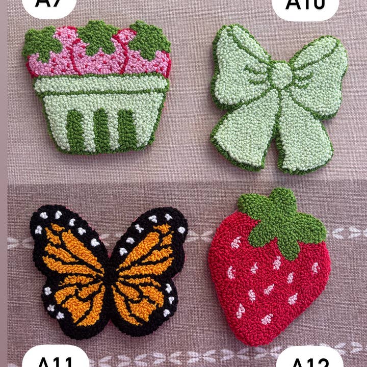 Honey Punches – Großhandel Untersetzer – Stanznadel-Tassenuntersetzer, Erdbeer-Schmetterling, Untersetzer1