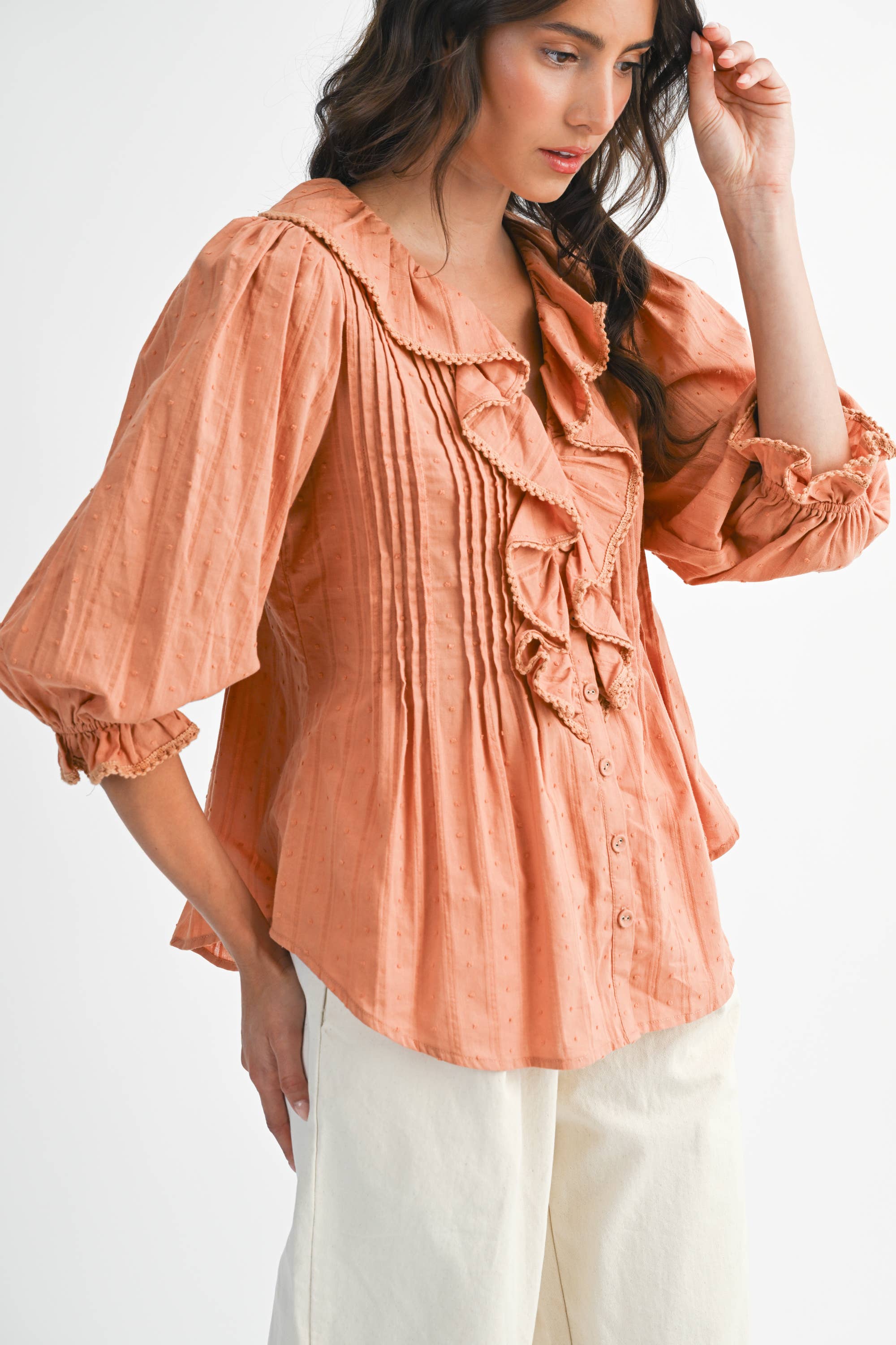 Camellia - Wholesale Blouse - Women's - FLOWING RUFFLED BLOUSE10