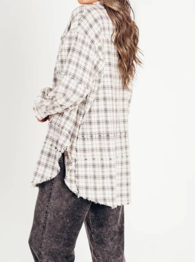 Rosa Clothing - Wholesale Shirt Jacket/Shacket - Women's - Plaid shirt oversized Long Shacket 7 colors6